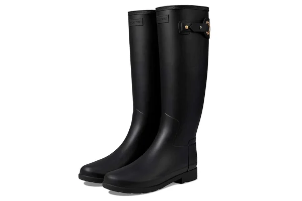 Mujer Hunter Botas De Agua^Botas De Agua Refined Tall Gears On Eyelet Buckle Black